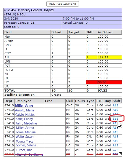 Browse Daily Roster Shift Code